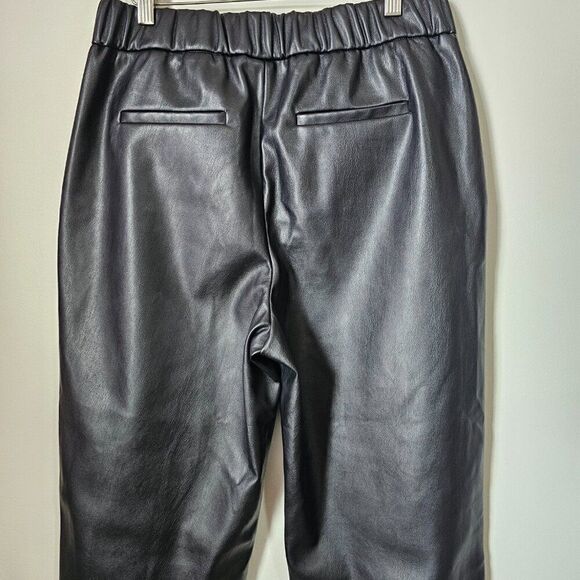 EUC A NEW DAY BLACK FAUX LEATHER TAPERED PANTS STRETCH WAIST SIZE M - Picture 5 of 14